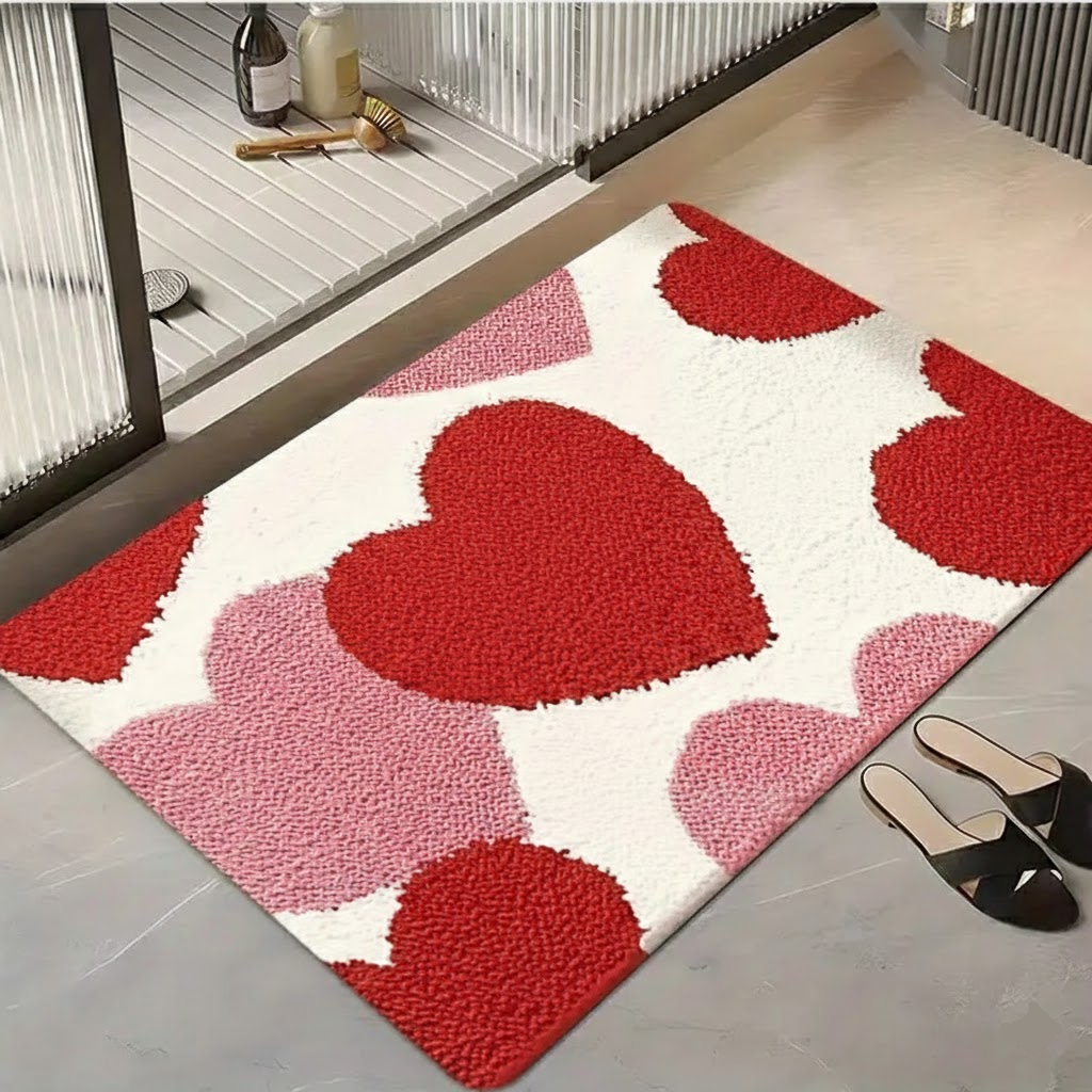 Charming Heart Design Doormat for a Warm Welcome