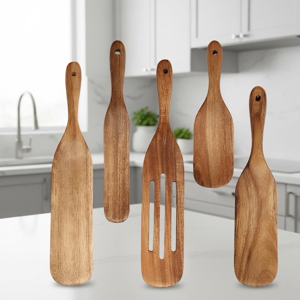 EcoCraft Teak Kitchen Utensil Collection for Every Culinary Task