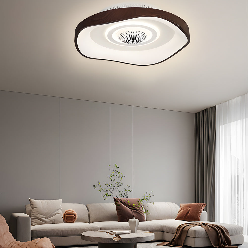 20'' Modern Bladeless Ceiling Fan with Round Design and Dimmable LED Light