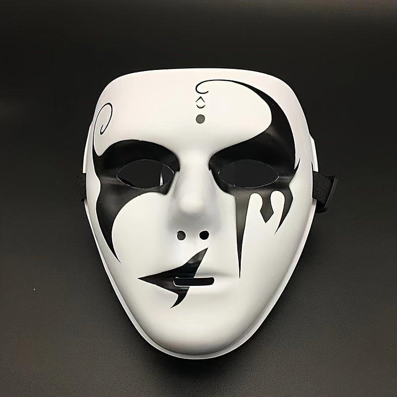 Full Face Halloween Mask for Teens and Adults Durable PVC Leather White