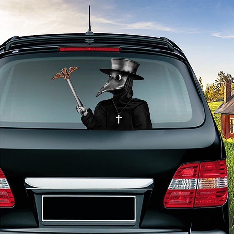 Halloween Car Rear Window Wiper Decal - Weatherproof Spooky Decoration