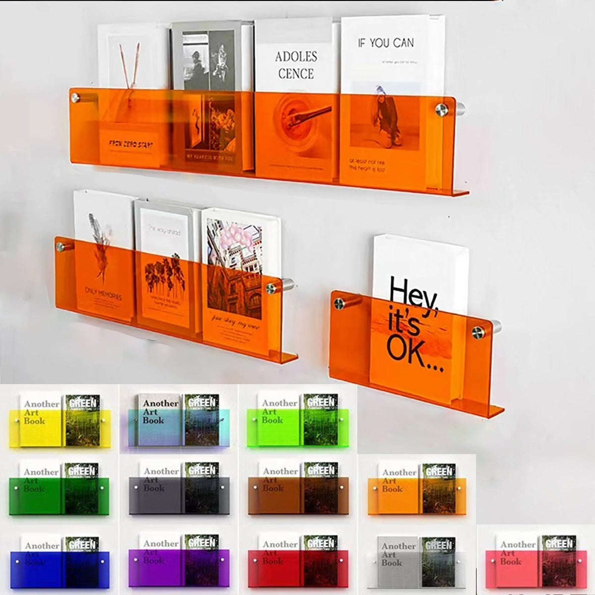 Liora — Floating Wall-Mounted Acrylic Magazine Holder