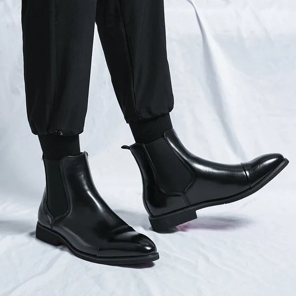 Men's Leather Chelsea Boots | Slip-On Design & Elastic Side Panels | Durable Leather | Comfortable Fit for All-Day Wear