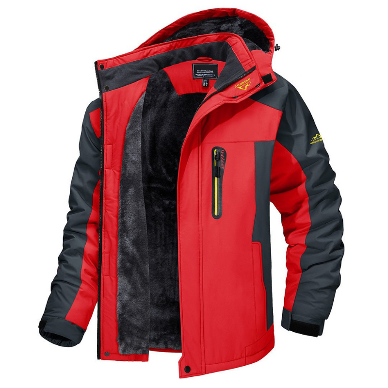 Men's Waterproof Winter Jacket | Insulated & Adjustable Hood | Durable Fabric | Weather Protection