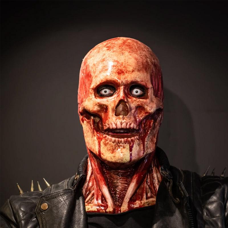 Realistic Halloween Skeleton Mask with Dual Terrifying Faces