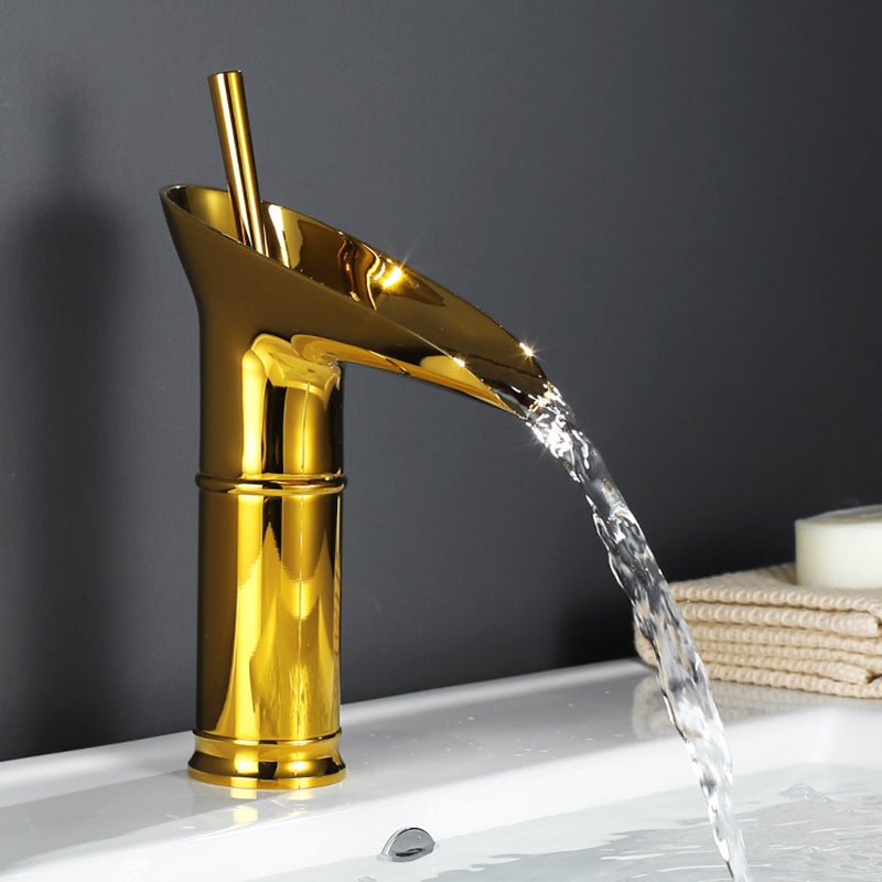 Bathroom Faucet | Waterfall Spout Design | Durable Brass Construction | Deck-Mounted Installation