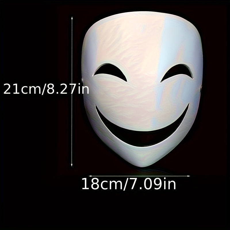 Anime Full Face Halloween Mask with Ghostly Smile for Costume Parties