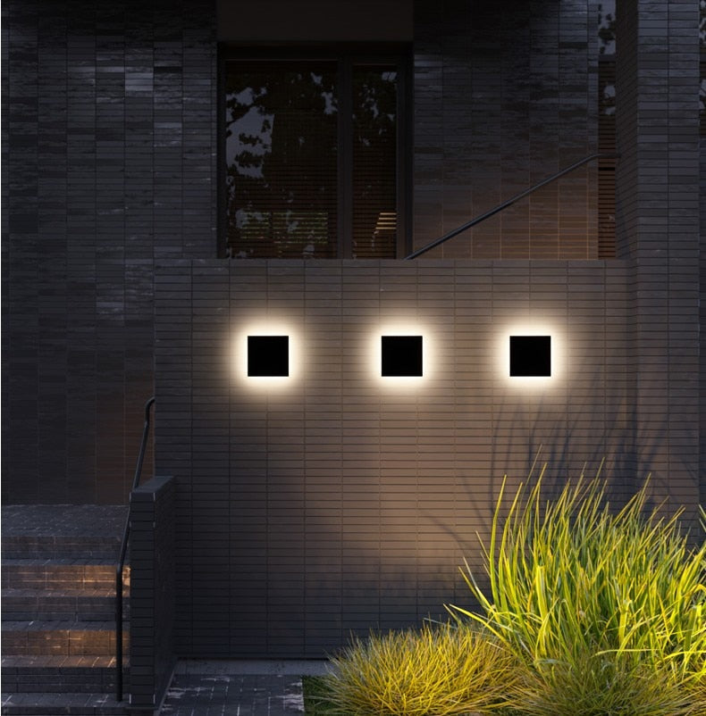Waterproof Outdoor Wall Lamp 12W LED | Modern Aluminum Garden Patio Porch Light | Black or Gray Wall-Mounted Exterior Sconce | Euri Outdoor Lighting