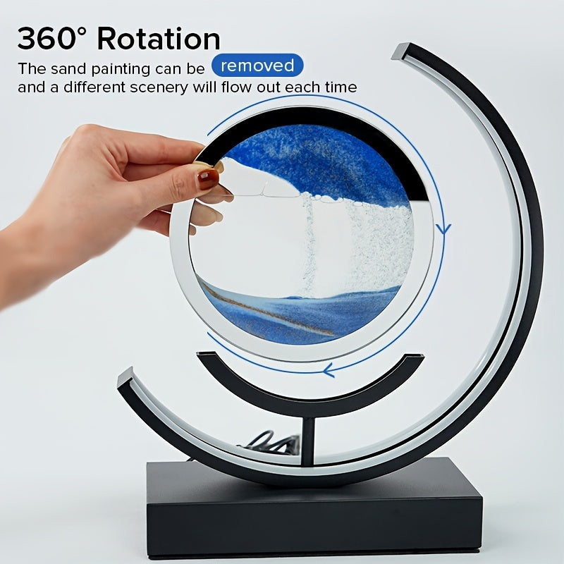 Tranquil Flow Hourglass Lamp – Soothing LED Sand Art Decor