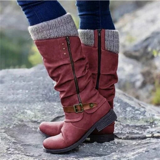 Women's Orthopedic Boots | Non-Slip Rubber Sole & Adjustable Buckle | Elegant Knee-High Design | Pain-Free Walking Support