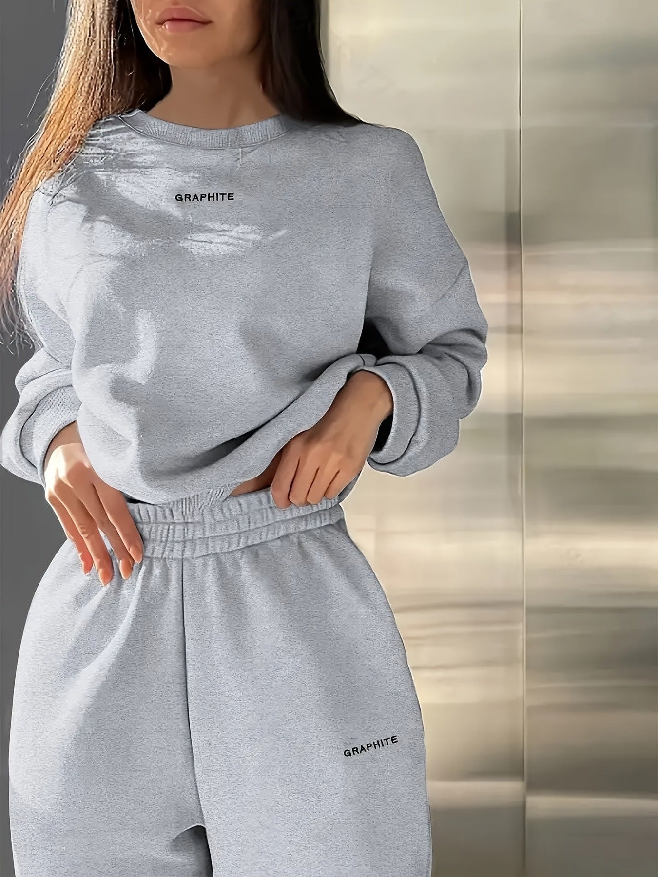Women's Sweatshirt Set | Stretchy Knit | All-Season Comfort | Polyester