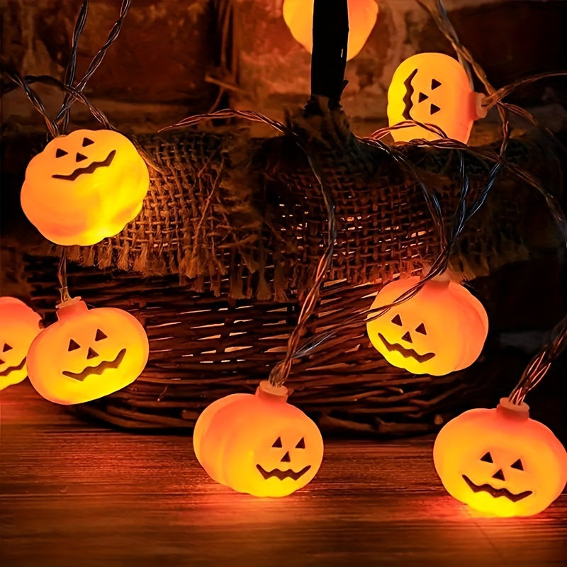 Battery Operated LED Pumpkin String Lights for Halloween Decor