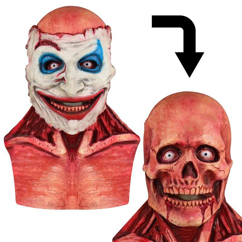 Realistic Halloween Skeleton Mask with Dual Terrifying Faces