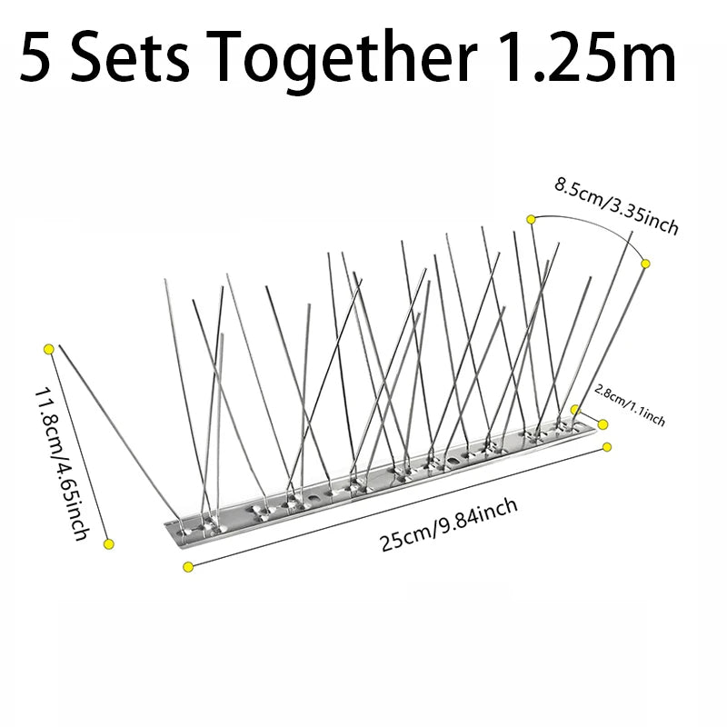 Bird Deterrent Spikes for Outdoor Use – Stainless Steel