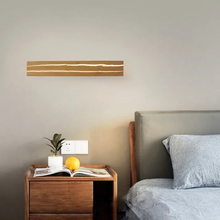 Natural Glow Wood Wall Fixture with Unique Texture