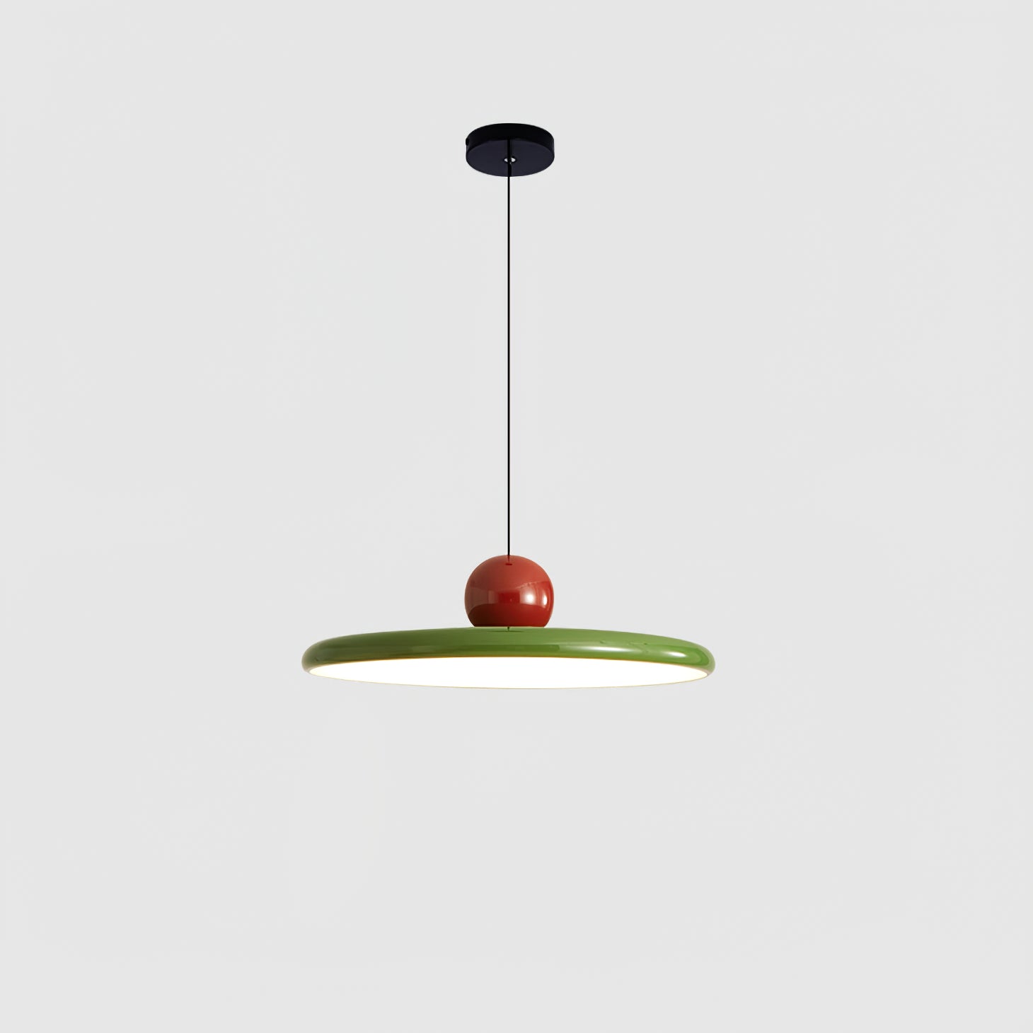 Circular LED Ring Pendant Light | Minimalist Glossy Design | Metal & Acrylic | Adjustable Hanging Height