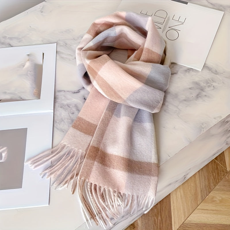 Wool Scarf | Tartan Pattern | Soft Warm Comfort | Wool