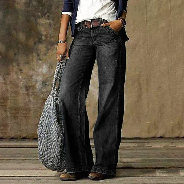 Women’s Wide-Leg Jeans | Premium Quality Fabric | Comfortable Tailored Fit | Stylish Vintage Design