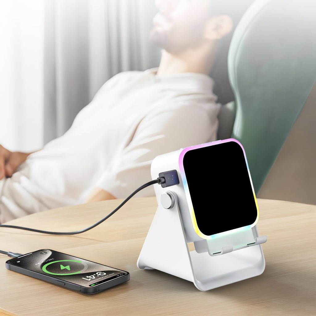 Smartphone Speaker Dock with Wireless Audio and Hands-Free Functionality