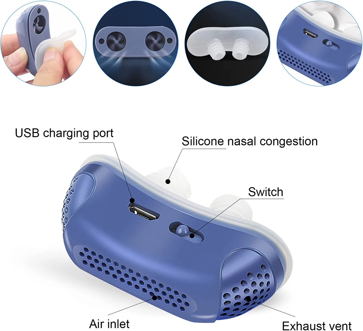 Travel-Friendly Micro CPAP Device for Sleep Apnea and Snoring Relief