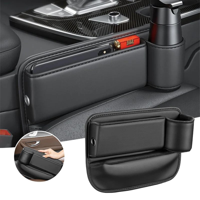 Seat Gap Organizer for Cars with Integrated Cup Holder