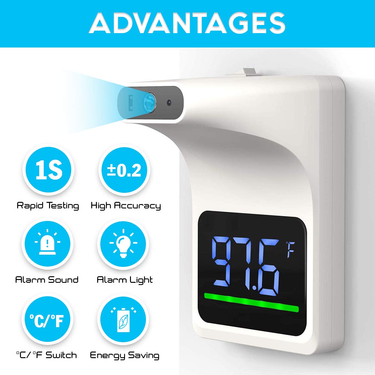 Smart Wall-Mounted Infrared Temperature Scanner