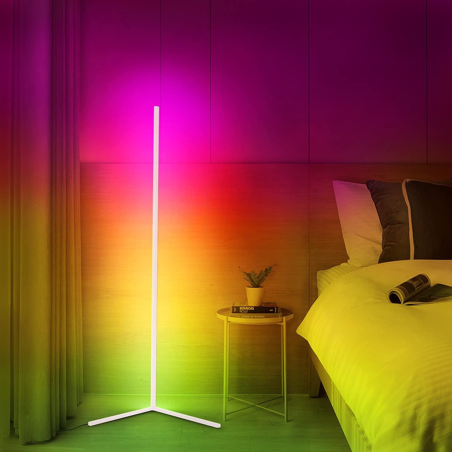 AuraEdge — Corner Floor Lamp with Adjustable RGB and White Light