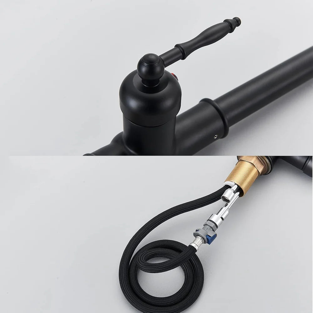 Elegant Brass Swivel Spout Kitchen Mixer Faucet