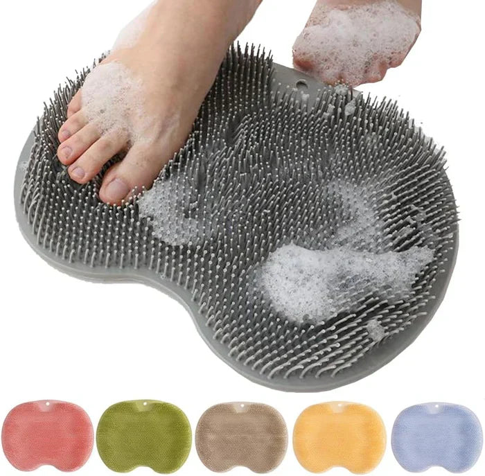 Hands-Free Silicone Mat for Foot Cleaning with Suction Cups