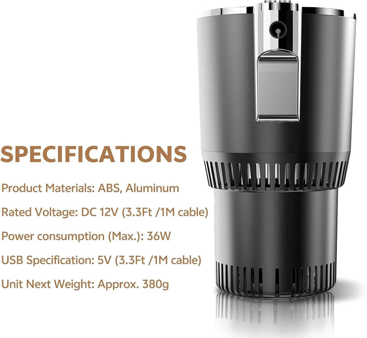 Temperature-Controlled Car Cup Holder for Hot and Cold Beverages