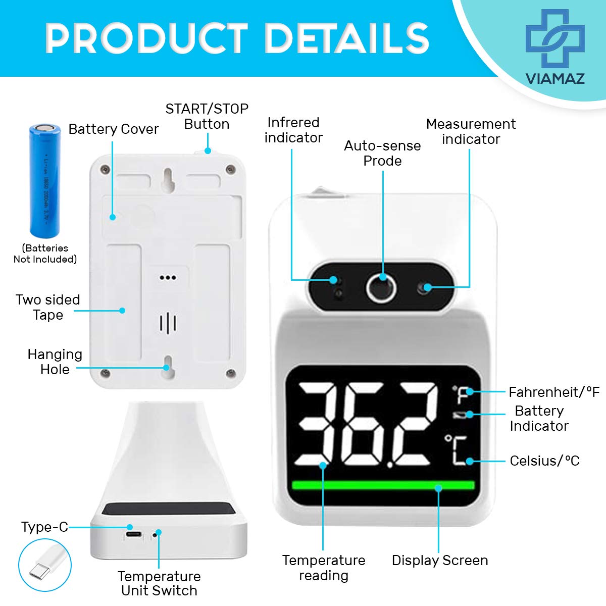 Smart Wall-Mounted Infrared Temperature Scanner