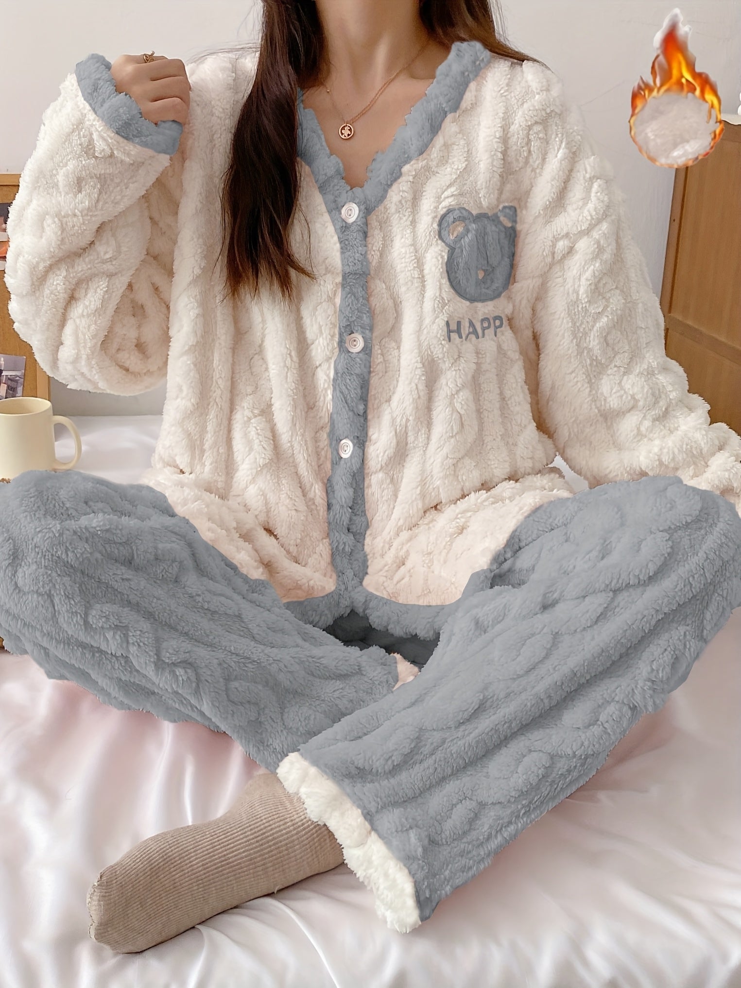 Women's Pajama Set | Plush Velvet | Cozy Winter Comfort | Polyester