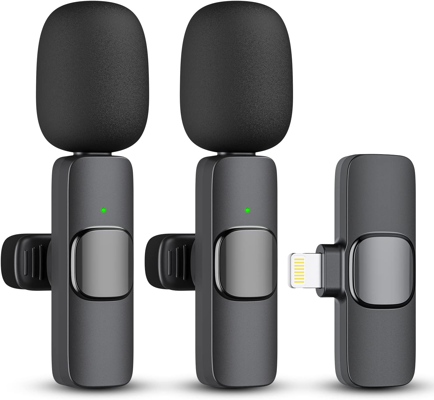 Dual Wireless Clip-On Microphones for iPhone & iPad – 2 Pack