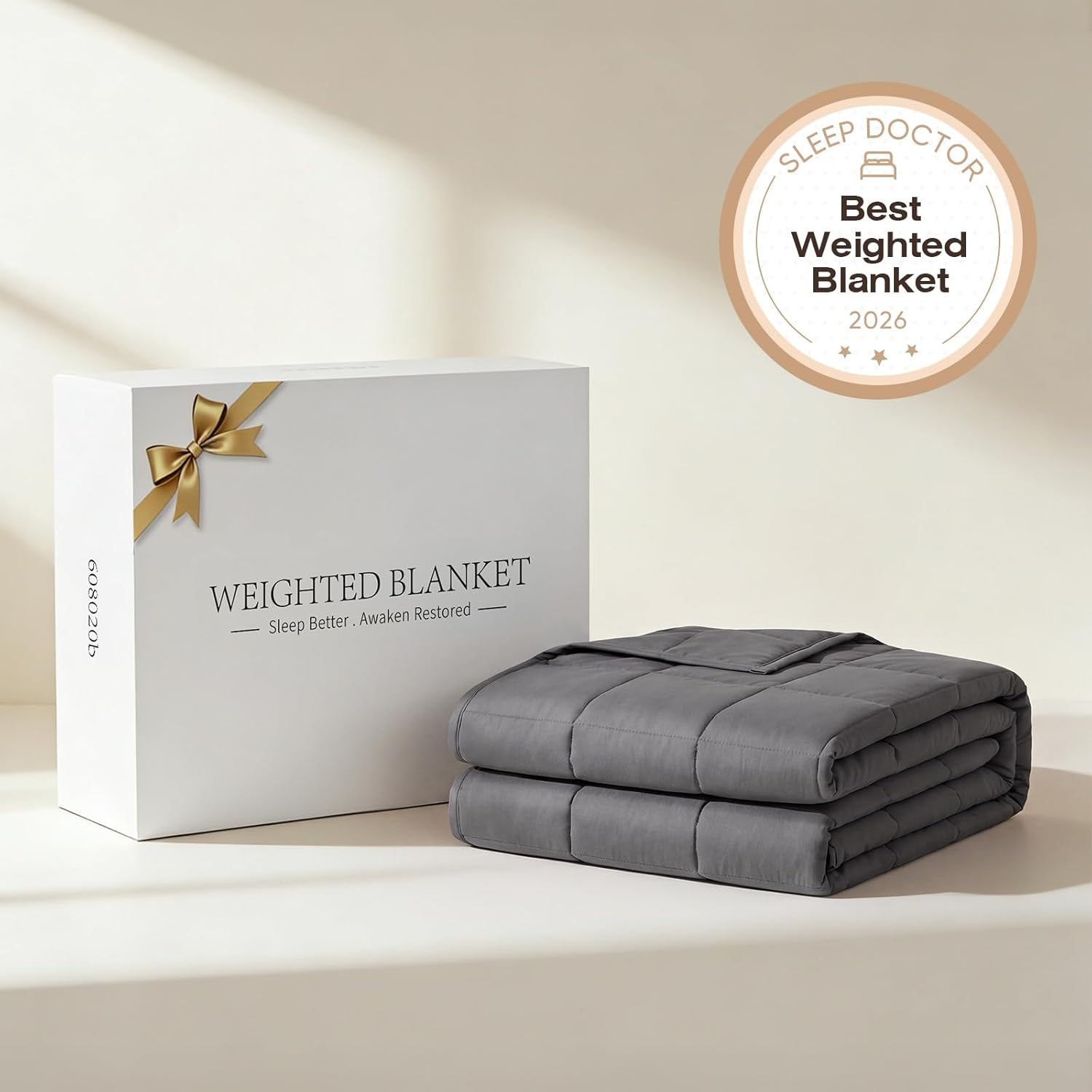 Cooling Weighted Blanket for Adults with Glass Beads - Soft and Breathable