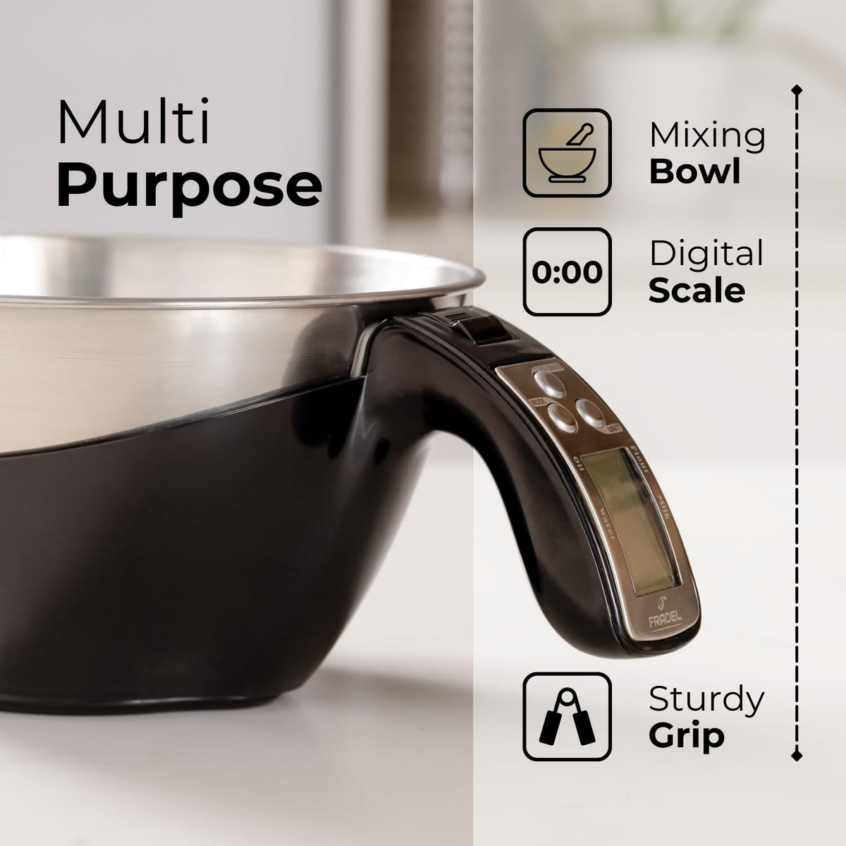 Precision Digital Kitchen Scale with Removable Bowl