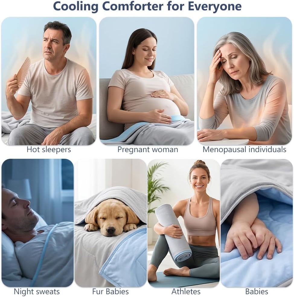 Reversible Queen Size Cooling Comforter – Lightweight and Washable Bedding
