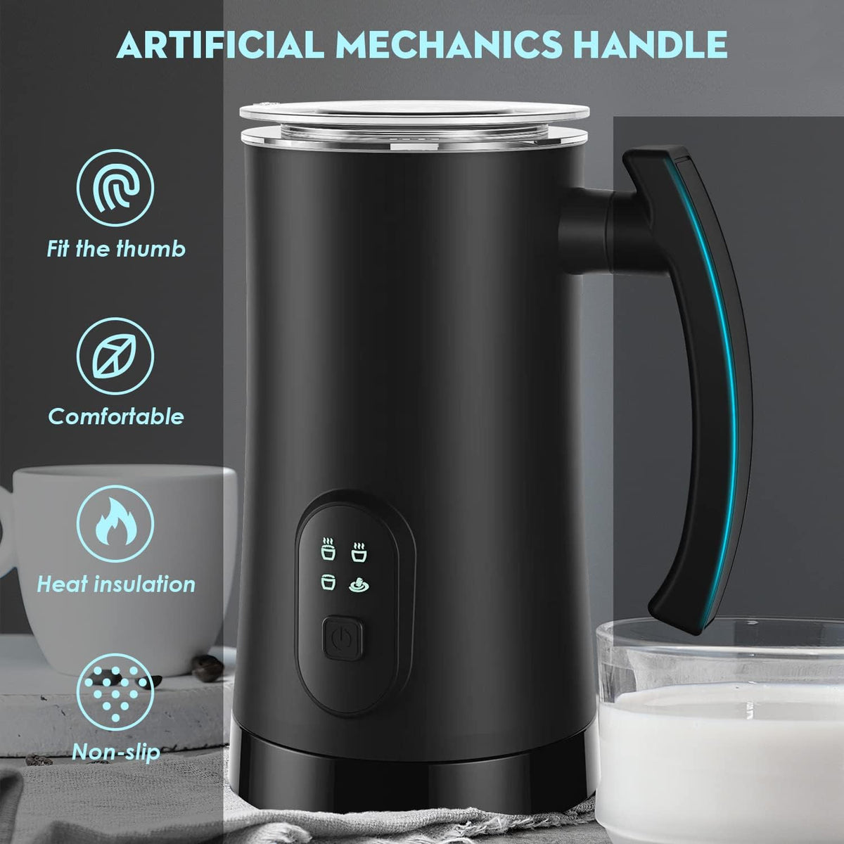 Versatile Electric Milk Frother & Steamer for Home Baristas