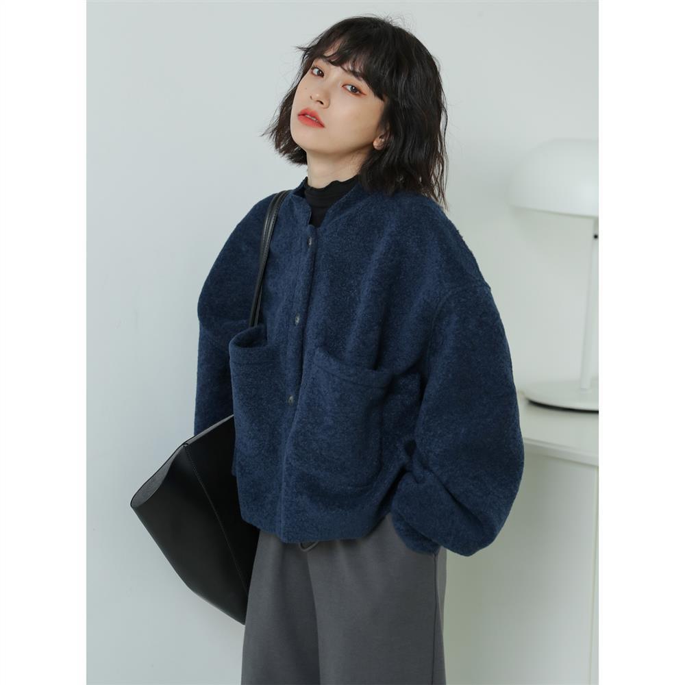 Oversized Fleece Jacket | Front Button Closure & Patch Pockets | Cotton Blend | Comfortable Fit