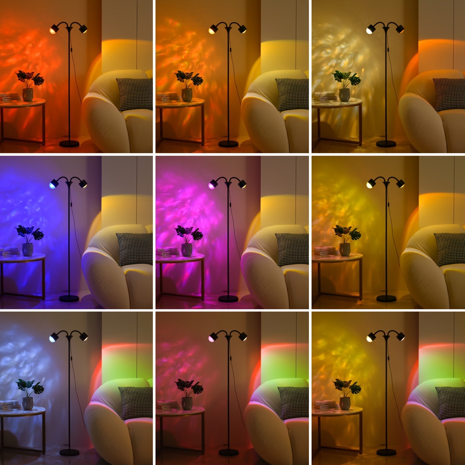 Serene Horizon Light Projector – Dual RGB Mood Lamp with 360° Rotation