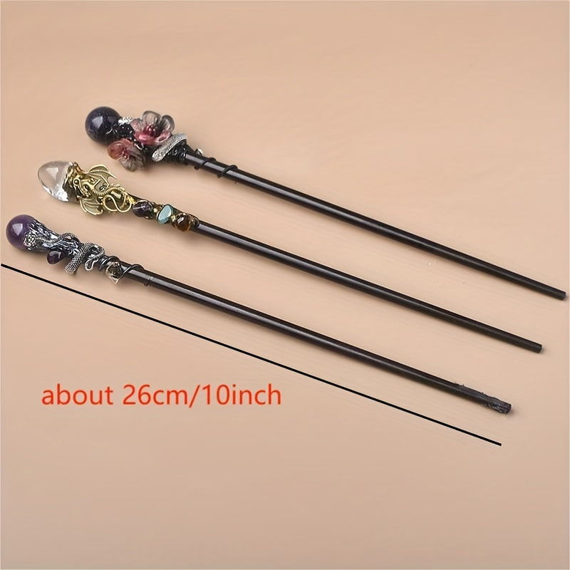 Handcrafted Crystal Witch Wand Halloween Costume Accessory