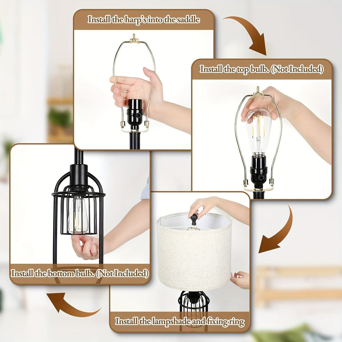 Rustic Charm Table Lamps Duo - 29" Tall with USB Charging