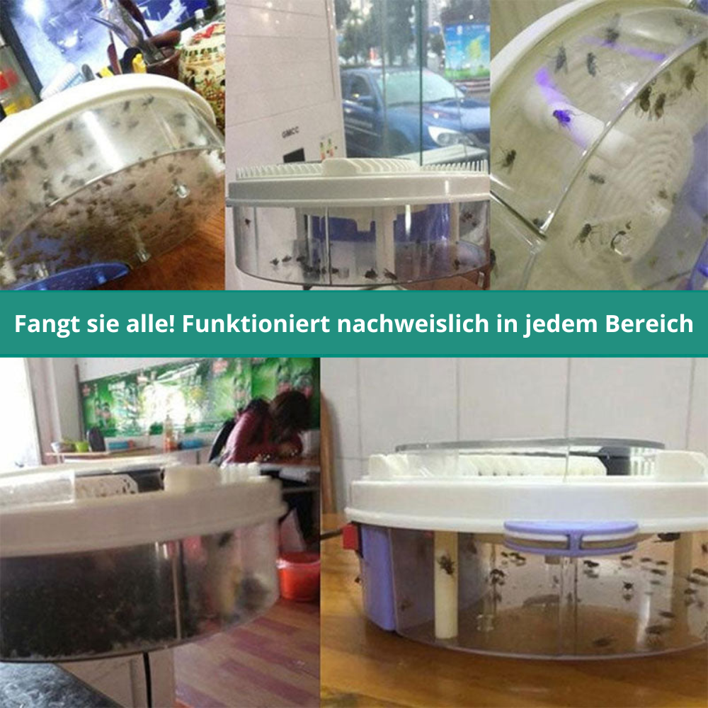 Silent Rotating Arm Fly Trap | Five Bait Compartments | Chemical-Free Operation | Indoor & Outdoor Use