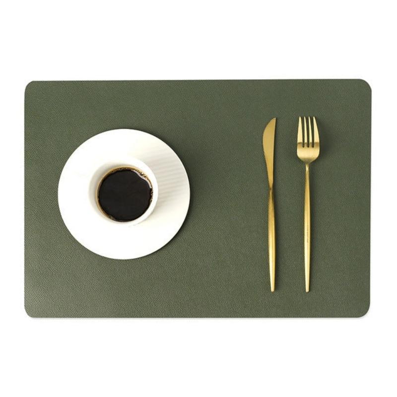 Modern Rectangle Waterproof PU Leather Placemats for Dining Table