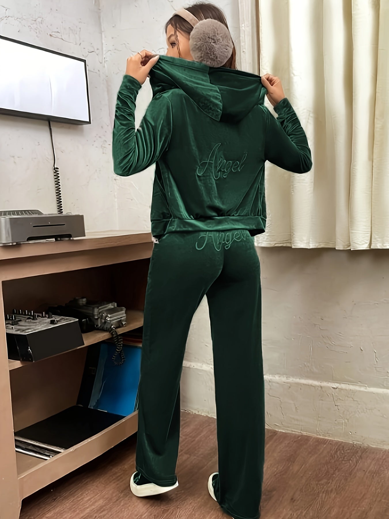 Velour Tracksuit Set | Embroidered Detail | Soft Stretch Comfort | Polyester Velour