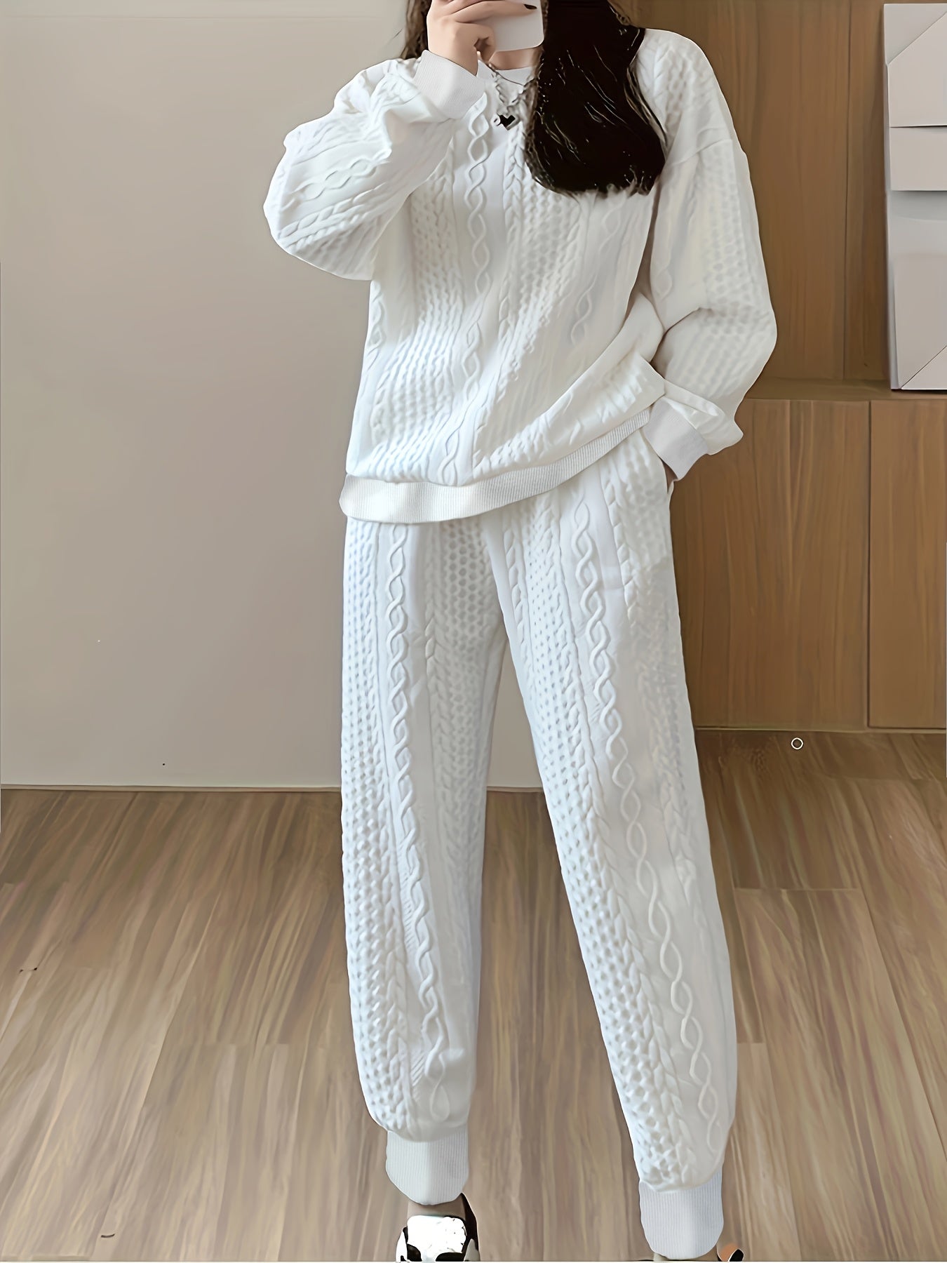 Crew Neck Sweater | Solid Color | Breathable Comfort | Polyester