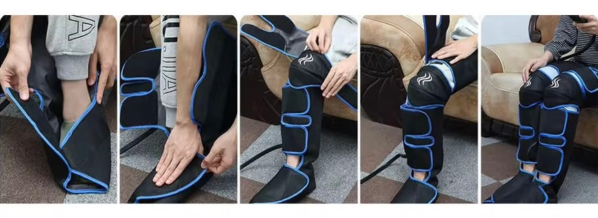Cordless Full Leg Compression Massager with Knee Heat – 6 Modes