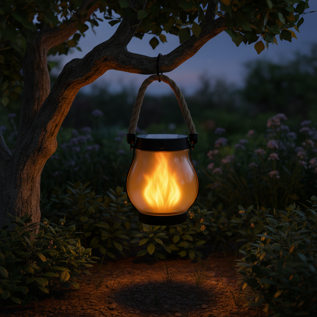 Charming Solar Lantern with Flickering Flame Effect for Outdoors