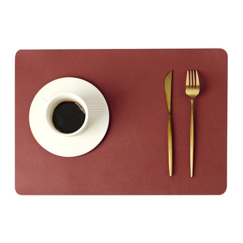 Modern Rectangle Waterproof PU Leather Placemats for Dining Table