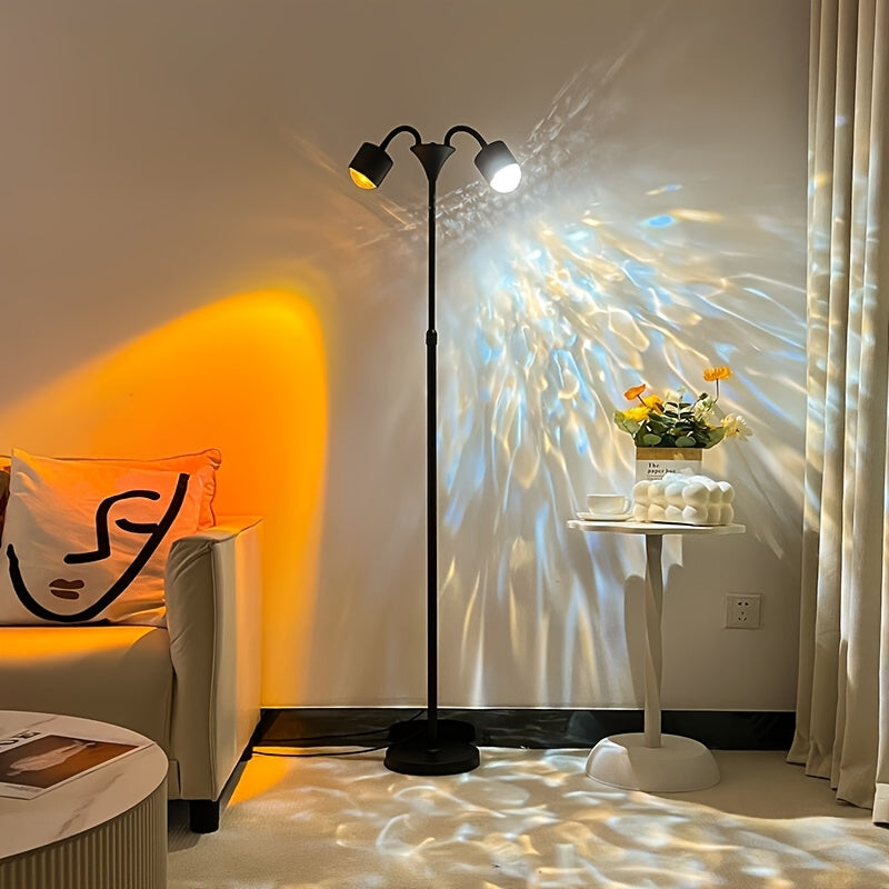 Serene Horizon Light Projector – Dual RGB Mood Lamp with 360° Rotation