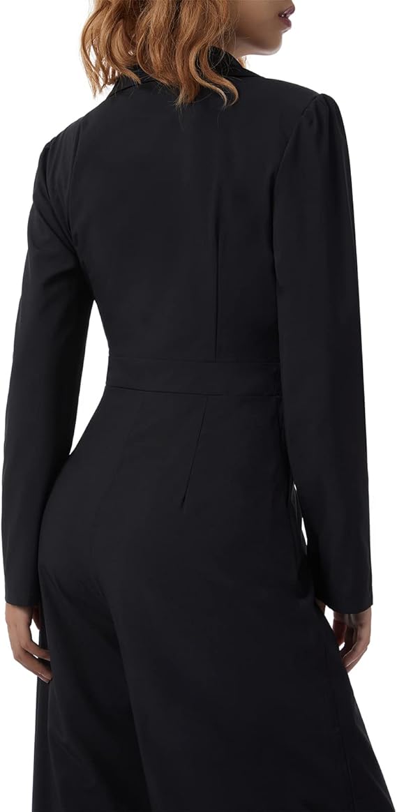 Women’s Jumpsuit | Long Sleeve Wrap-Front | Polyester Fabric | Flattering Fit & Comfortable Wear